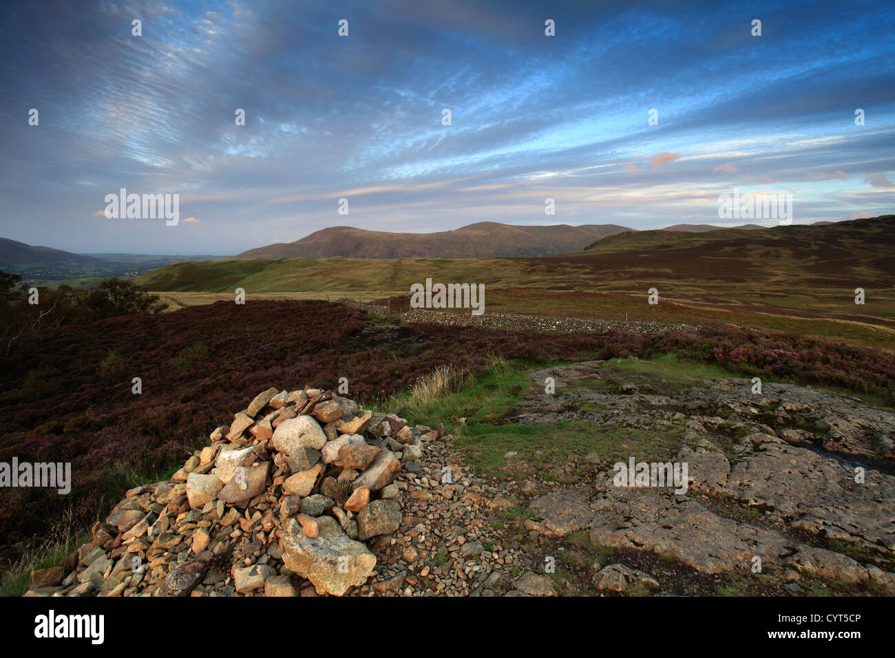 Il vertice di Walla falesia vicino a Keswick, Parco Nazionale del Distretto dei Laghi, Cumbria County, England, Regno Unito Foto Stock