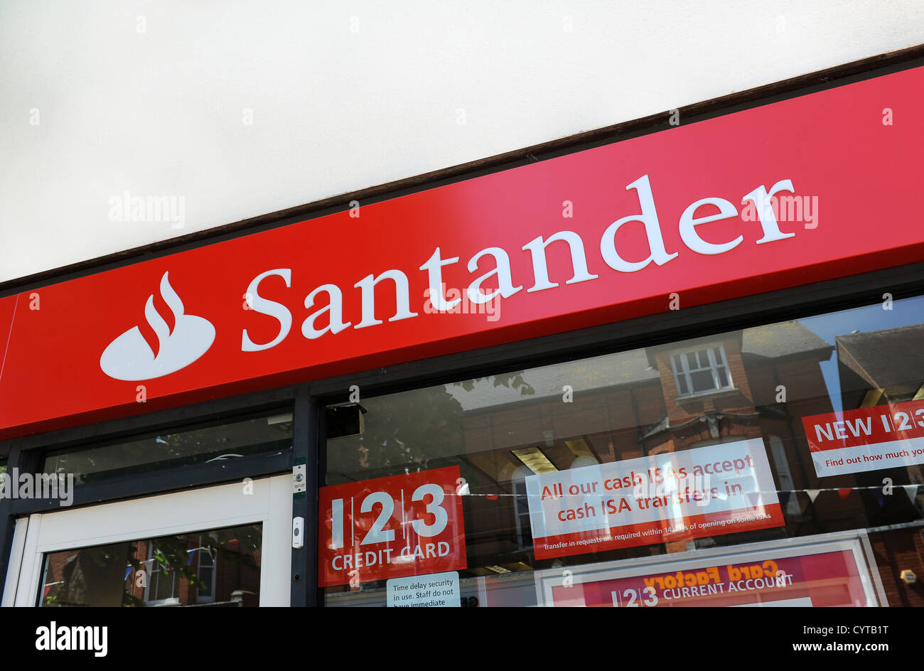 Banca Santander logo e segno Foto Stock