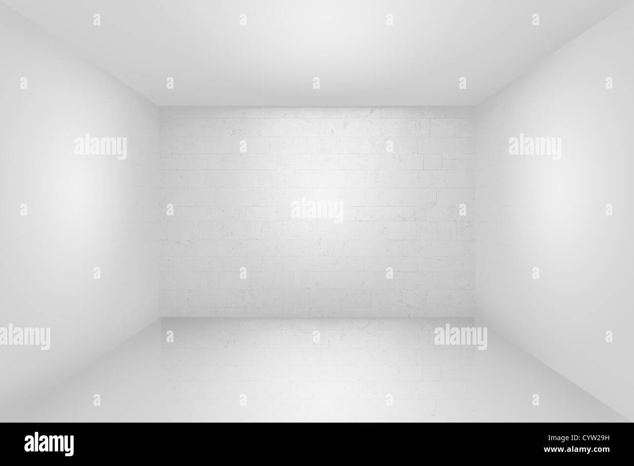 Semplice bianco vuoto interno camera Foto Stock