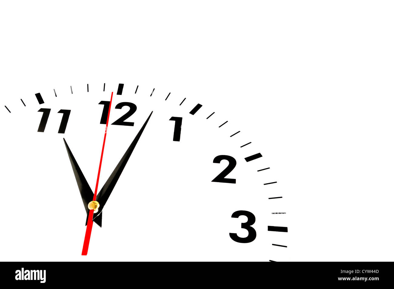 Orologio o clock isolato su bianco che mostra il concetto di tempo Foto Stock Orologio o clock isolato su bianco che mostra il concetto di tempo Foto Stock