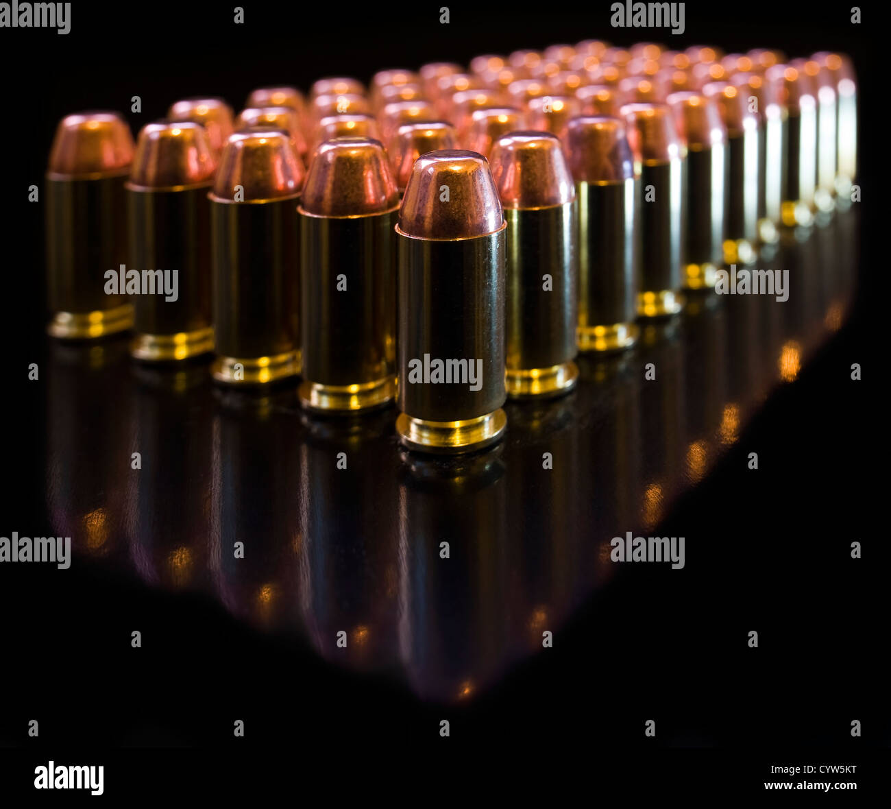 Pallottole calibro 40 Smith Wesson Foto Stock