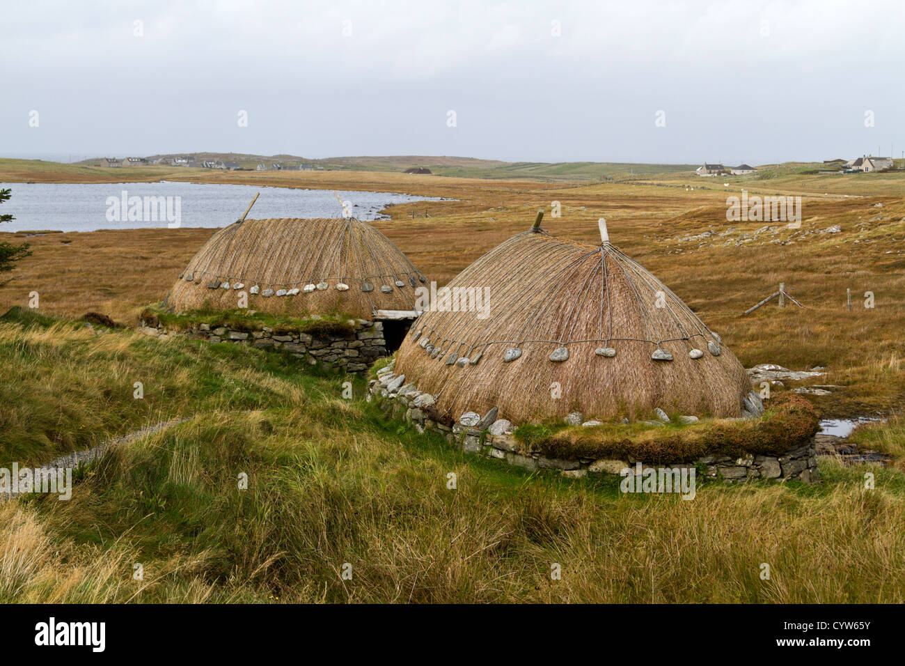 Il splendidamente restaurato mulino Norse vicino Shawbost sulla costa occidentale dell'isola di Lewis in Western Isles, Scozia. Foto Stock