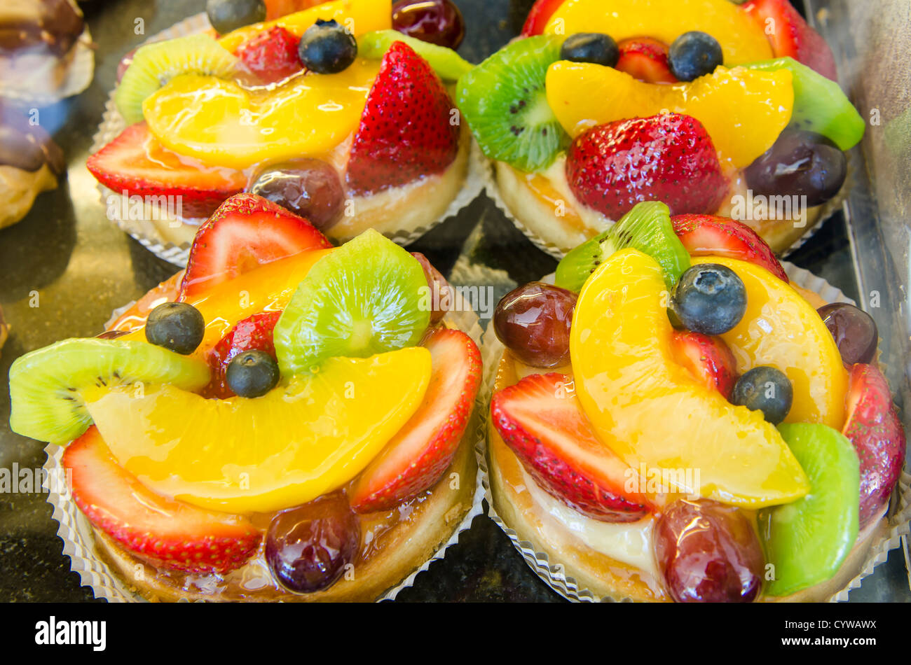 Stati Uniti d'America, in Florida. Crostate di frutta al cornetto Gourmet, il Bakery cafe ristorante Winter Park, Florida. Foto Stock