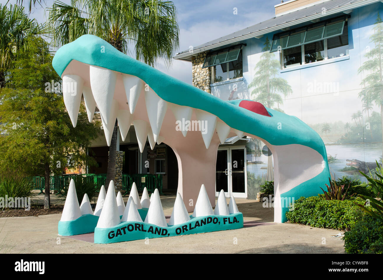 L'entrata a Gatorland theme park al di fuori di Orlando, Florida. Foto Stock