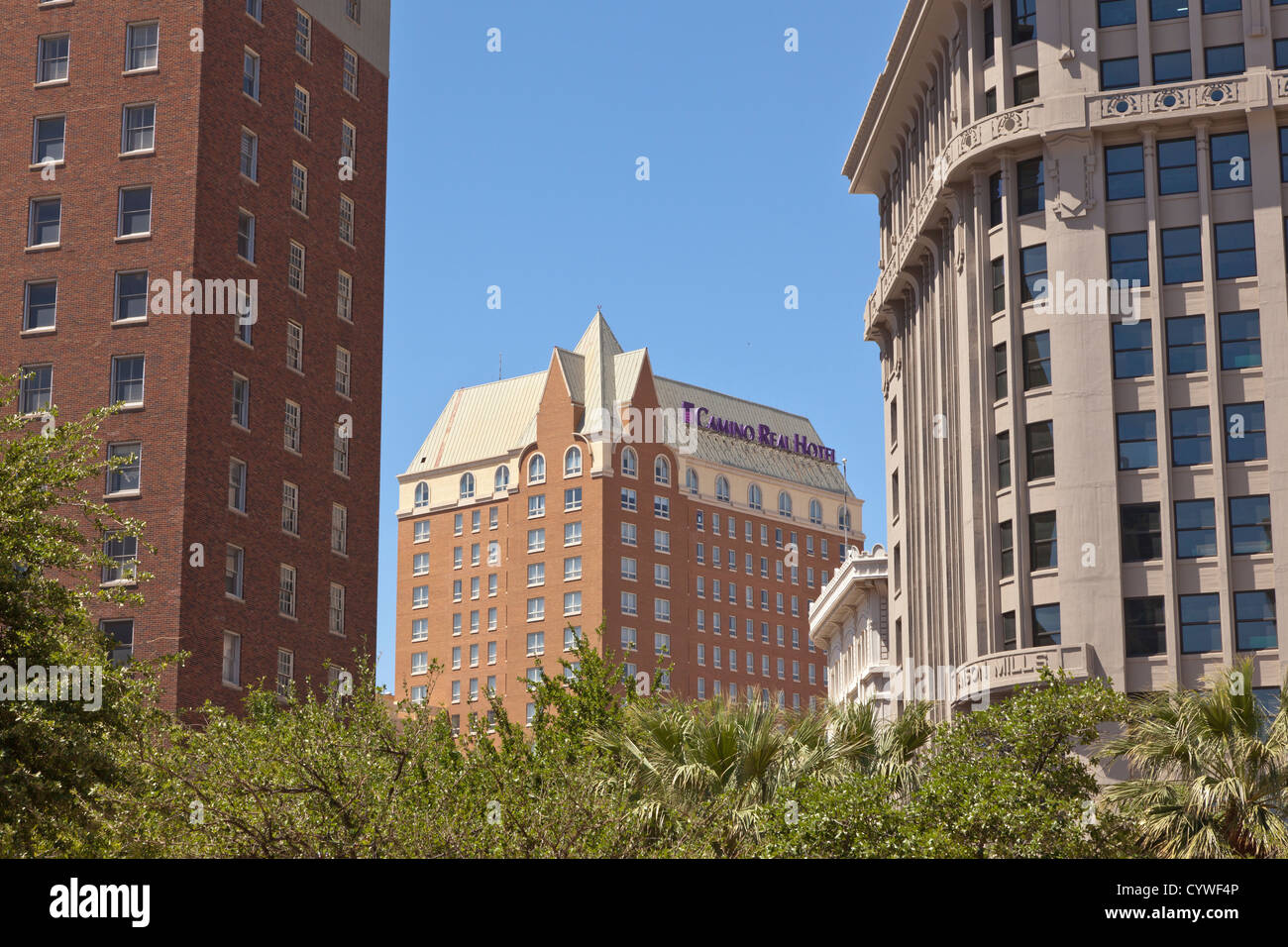 Vista del Camino Real hotel dal centro di El Paso, Texas Foto Stock