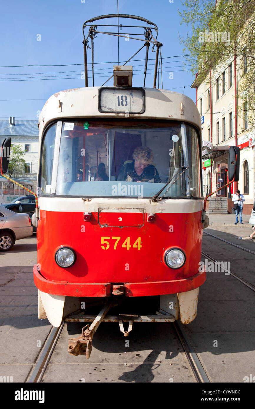 Il tram a Kiev in Ucraina, Foto Stock