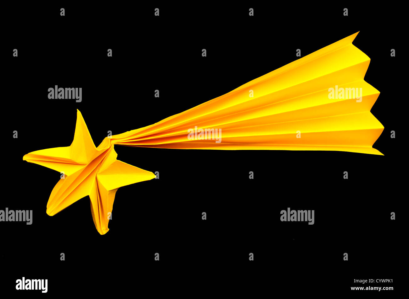 Natale Giallo Stella Cadente Fatta Di Carta Origami Star Foto Stock Alamy