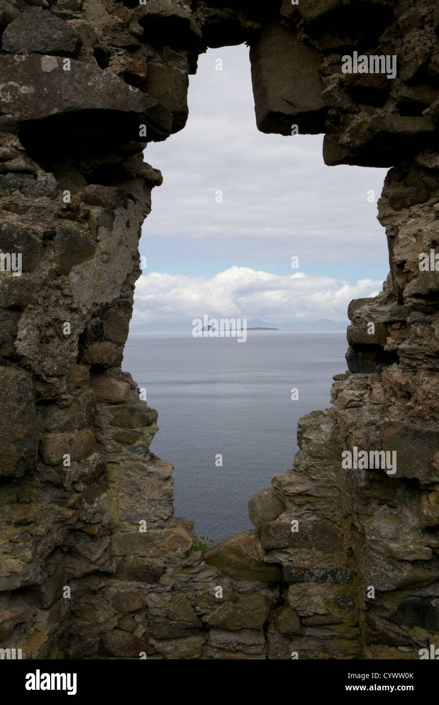 Vista dal castello di Duntulm, Trotternish, Isola di Skye Foto Stock