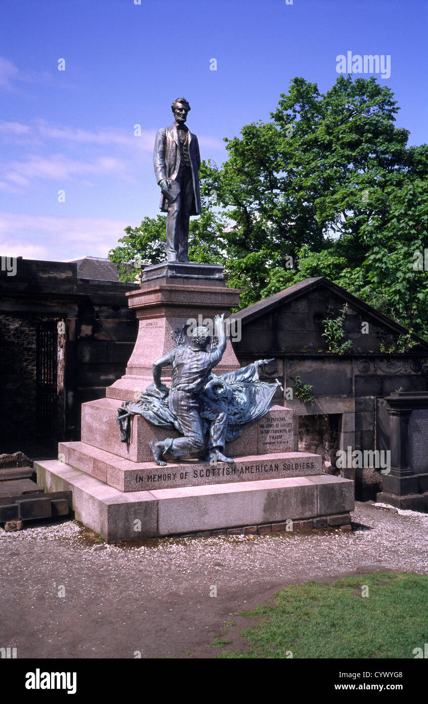 American Civil War Memorial o soldati Scottish-American monumento, Old Calton Sepoltura, Edimburgo, Scozia, Regno Unito Foto Stock
