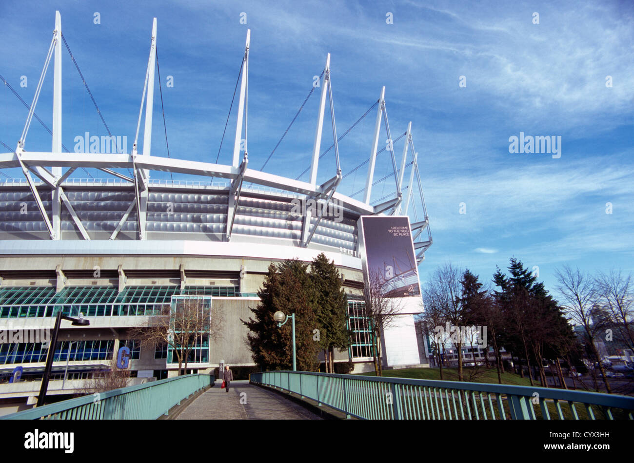 Lo Stadio BC Place, Vancouver, BC, British Columbia, Canada - Nuovo tetto apribile su Arena Sportiva Foto Stock