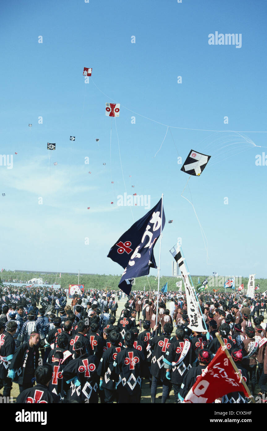 Hamamatsu Kite Festival di volo,Shizuoka, Giappone Foto Stock