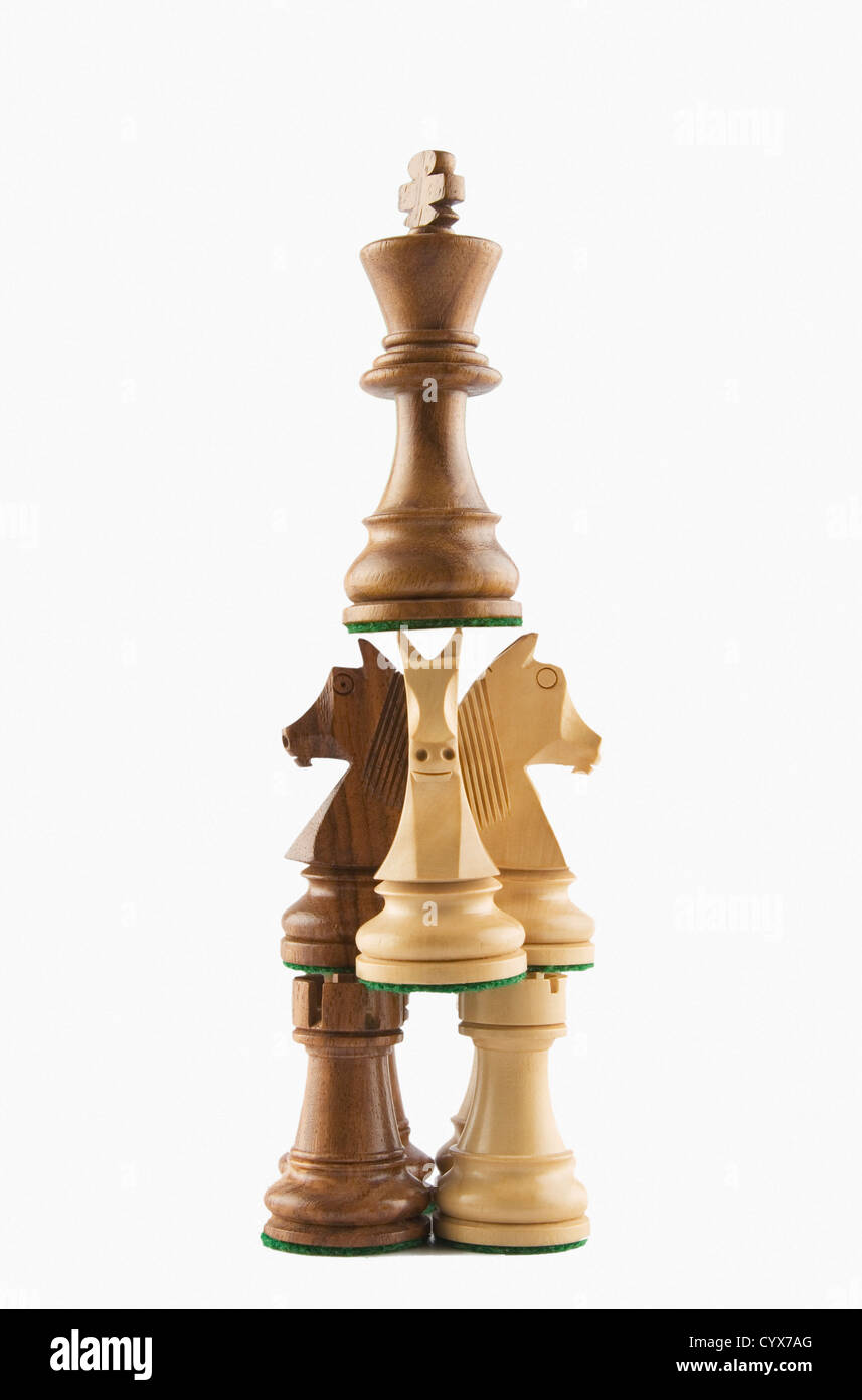 Close-up di pezzi di scacchi Foto Stock