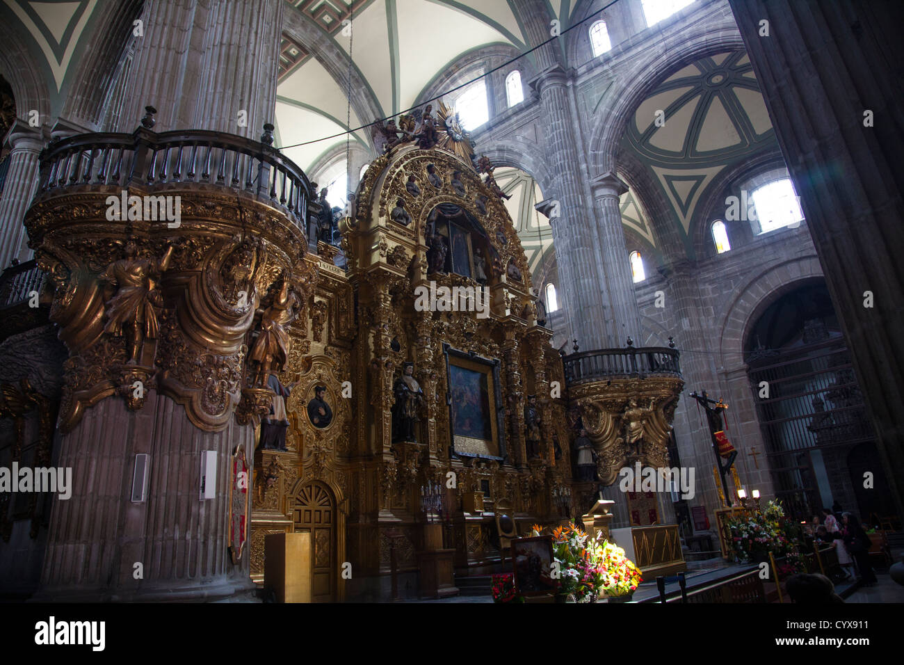 Cattedrale Metropolitana dell Assunzione di Maria di Città del Messico DF - interno Foto Stock