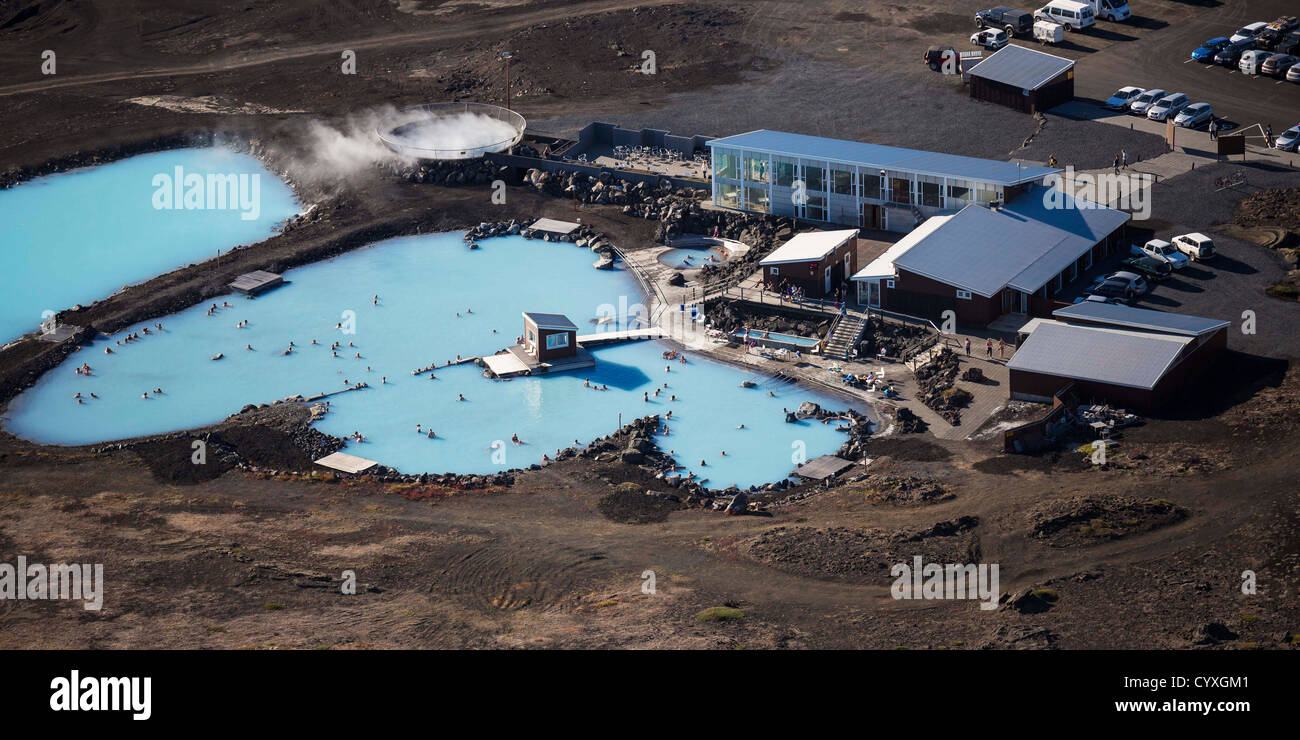 Sorgenti calde geotermali- Myvatn bagni naturali, del Nord Islanda Foto Stock