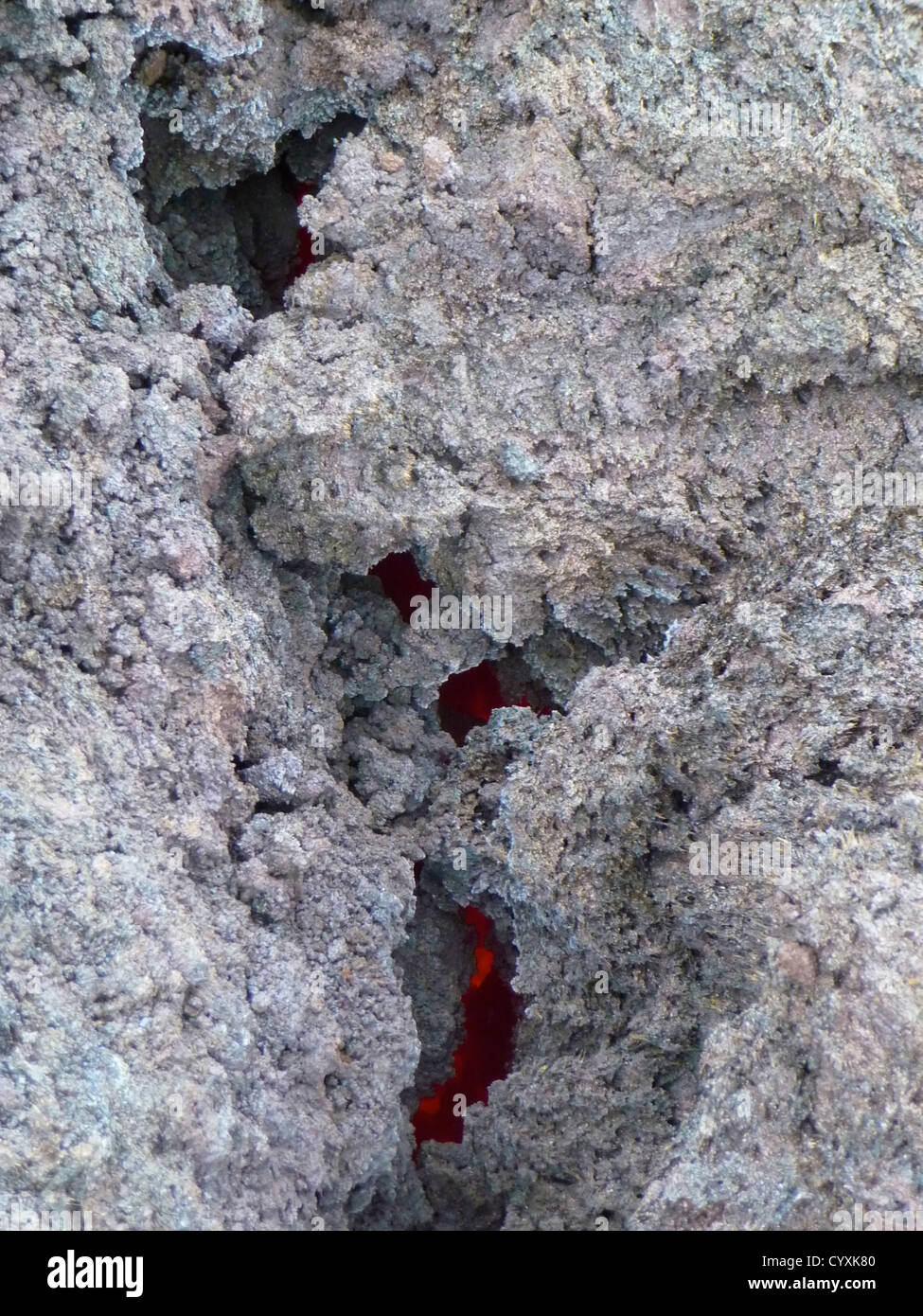 Scalata di un nuovo campo di lava in Guatemala - azione vulcanica Foto Stock