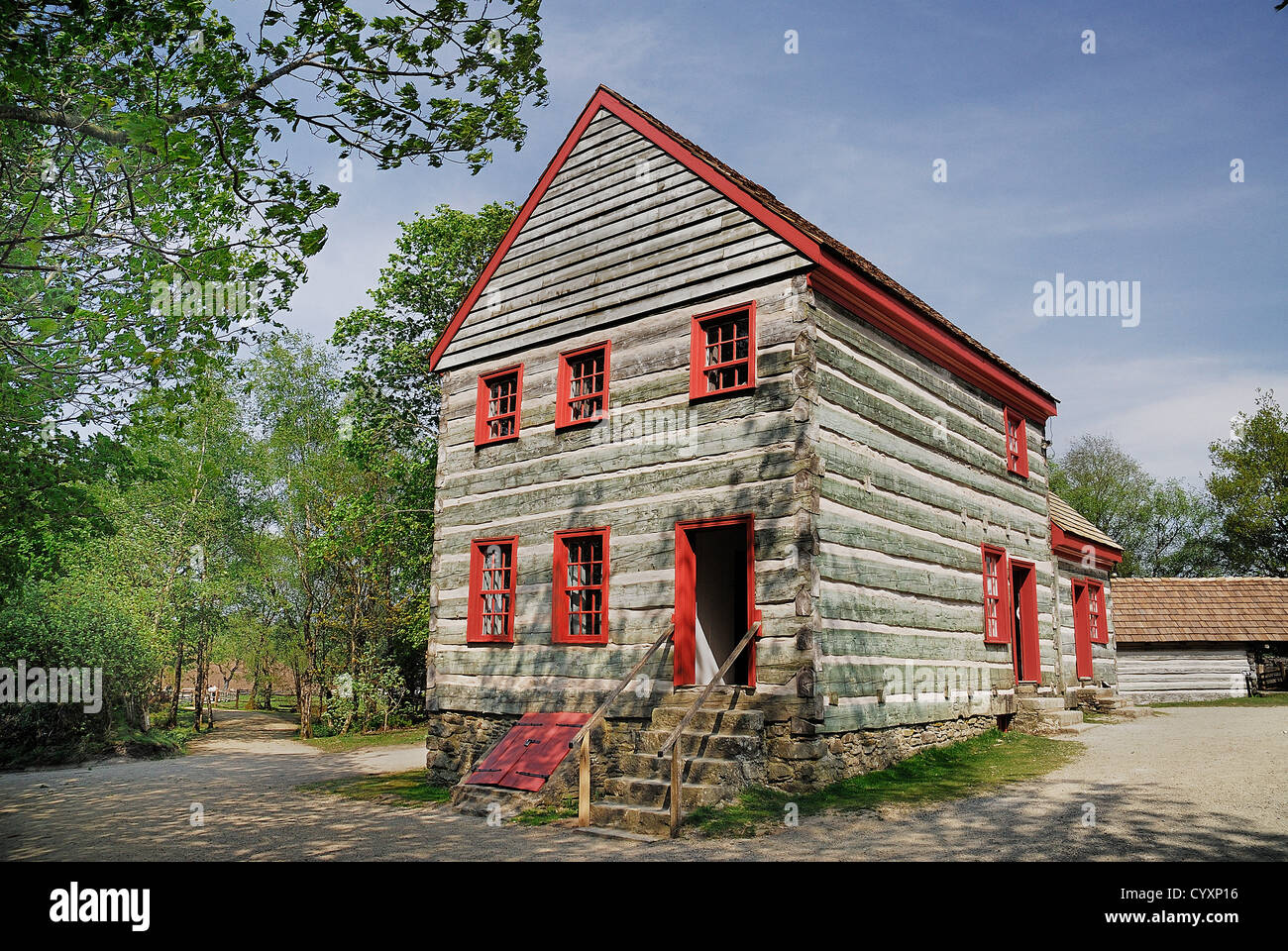 Ulster American Folk Park, il Pennsylvania agriturismo. Eire Irish Europa settentrionale Repubblica Foto Stock