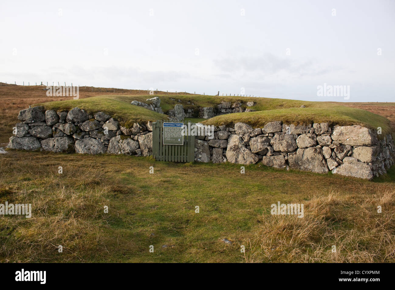 Staneydale tempio vicino Bixter Westside Isole Shetland Foto Stock