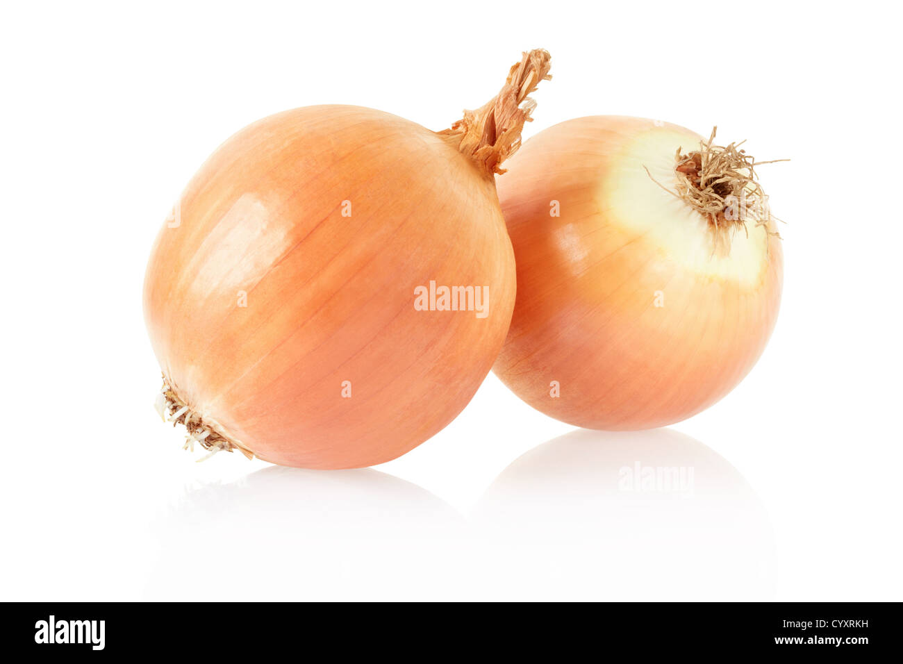 Onion gruppo isolato su bianco, percorso di clipping incluso Foto Stock