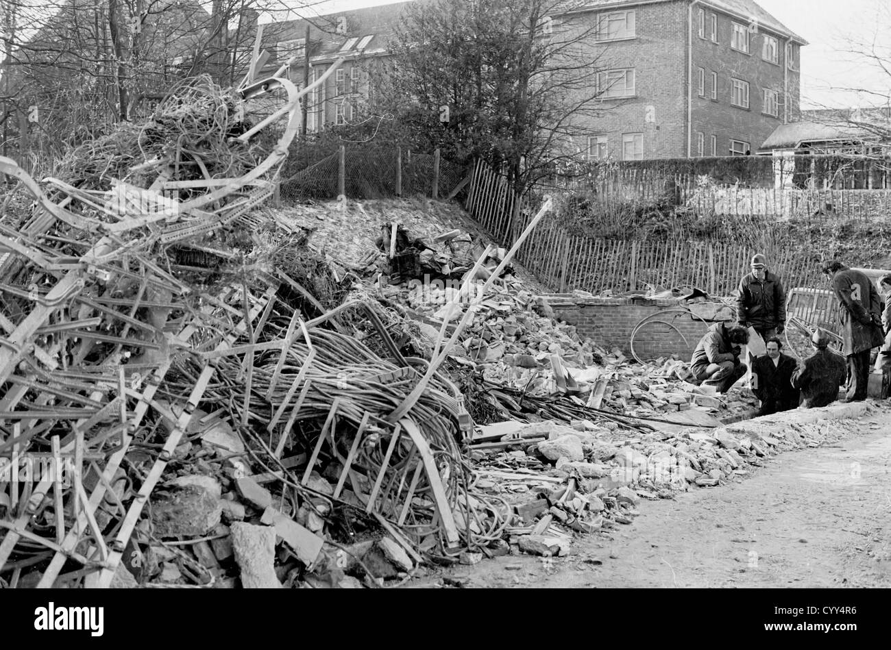 Uno dei cinque immagini di archivio che mostra Mayfield centralino telefonico che è esploso il 27 Nov 1978. Foto Stock