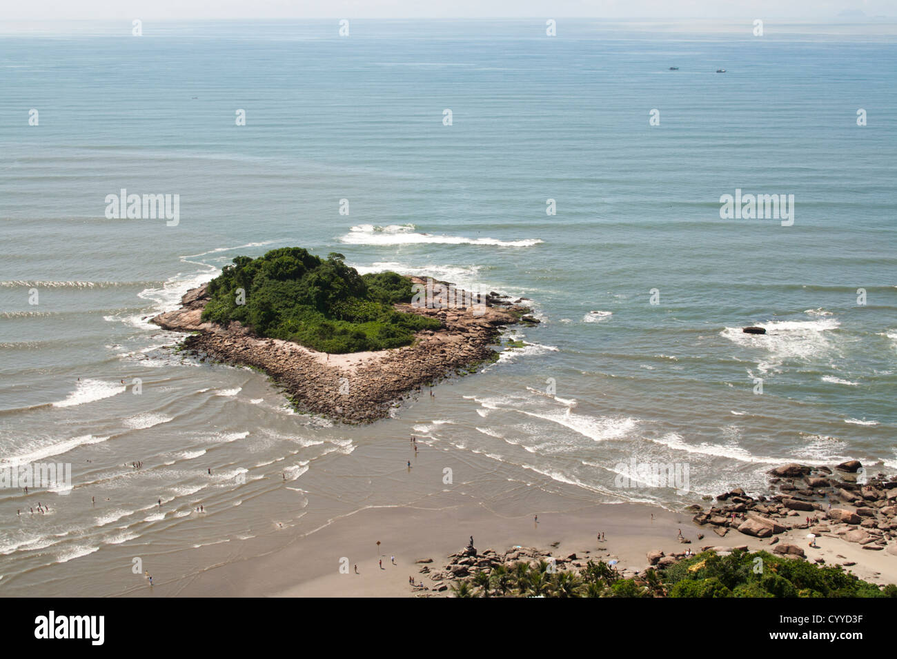 Foto aeree da Itanhahem, spiaggia dettagli, south shore di stato di São Paulo, Brasile. Foto Stock