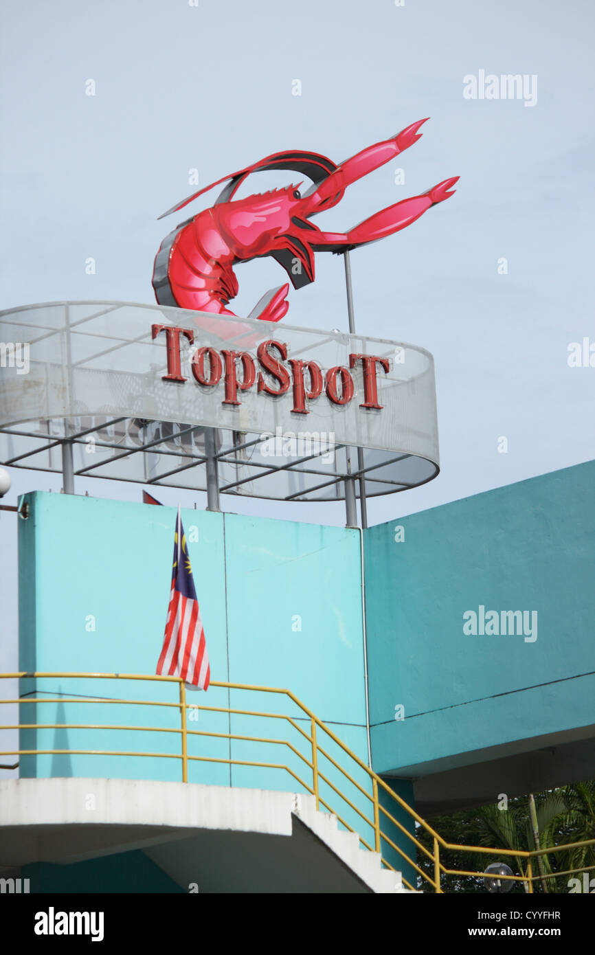 Top Spot food court a Kuching, Sarawak Foto Stock