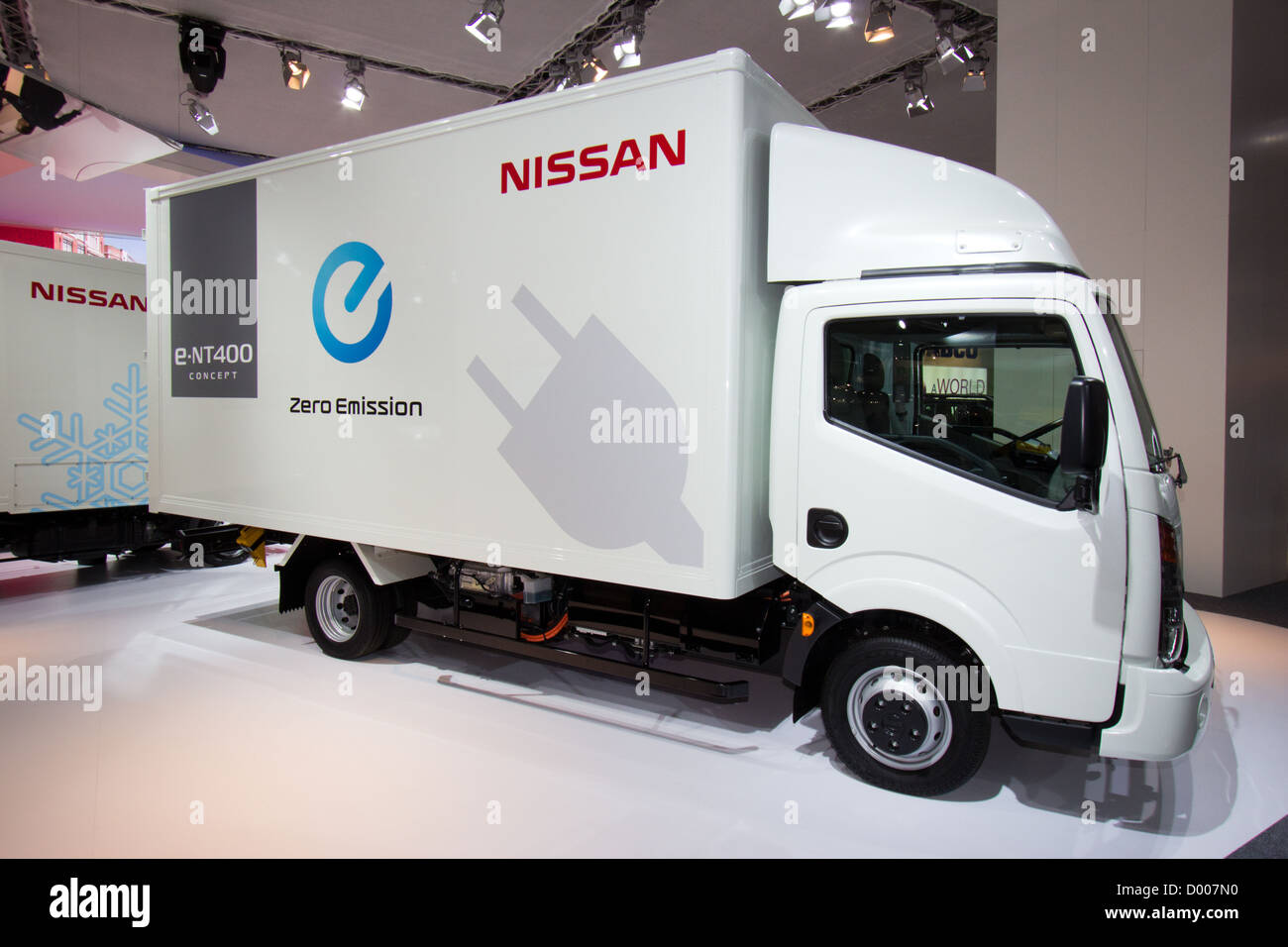 Nuova Nissan elettrica E-NT400 Concetto carrello a livello internazionale per i veicoli commerciali di Hannover in Germania Foto Stock