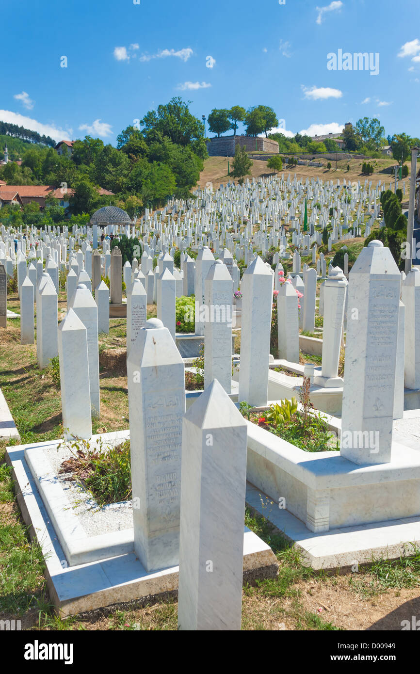 Cimitero musulmano di Sarajevo, Bosnia ed Erzegovina Foto Stock