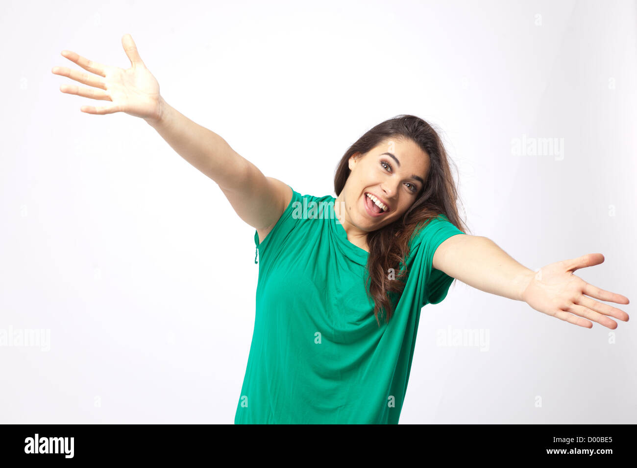 Real bellissima fanciulla pronto per l'abbraccio Foto Stock