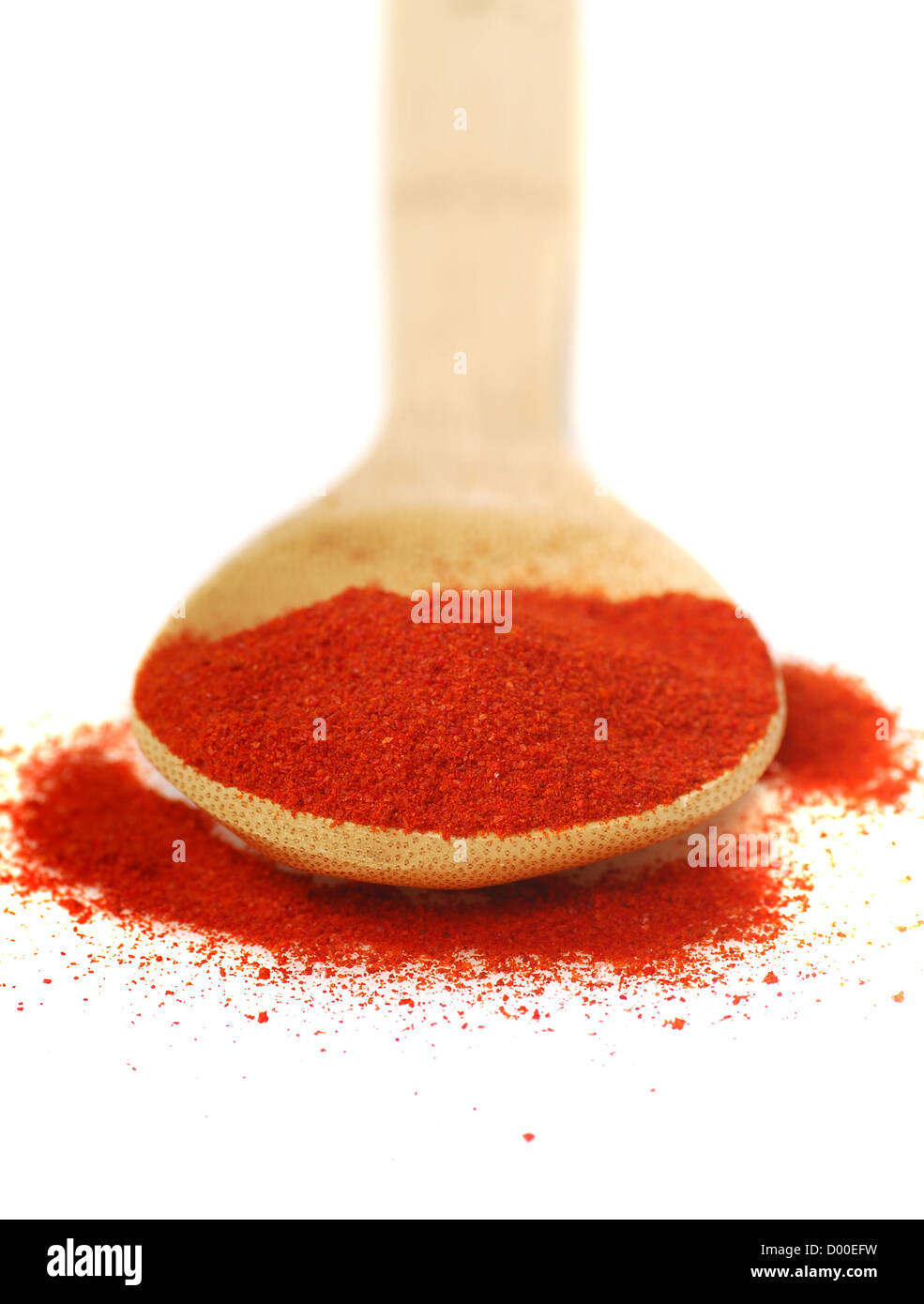 Macinato finemente affumicato paprika ungherese su un cucchiaio Foto Stock