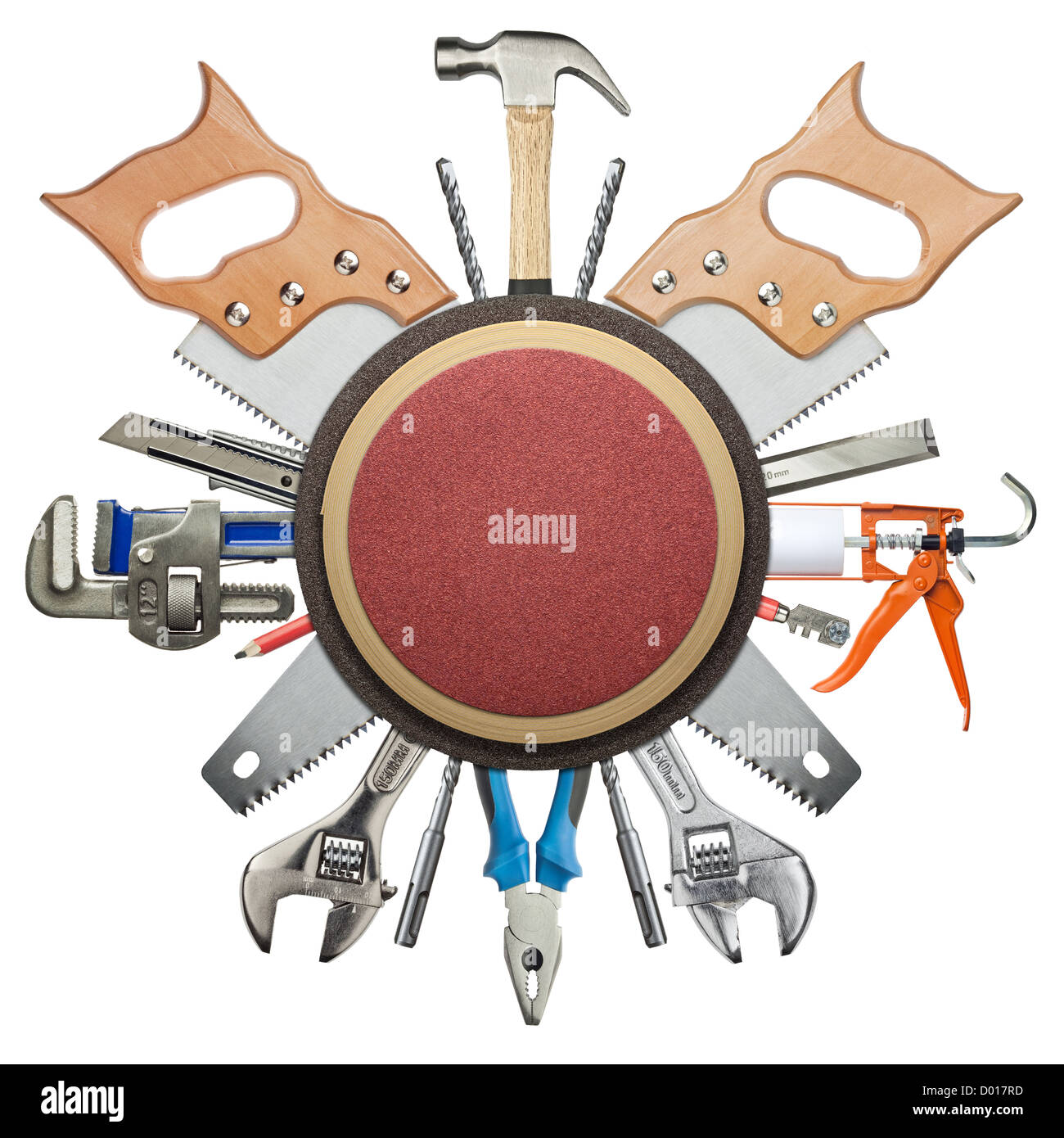 La carpenteria, la costruzione di strumenti hardware collage. Foto Stock