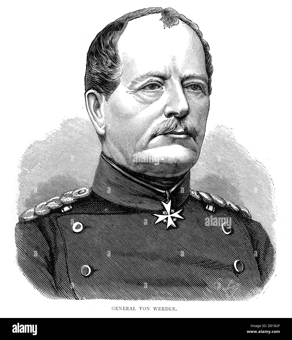 August von Werder, un generale prussiano durante il Franco Prussiana di guerra Foto Stock