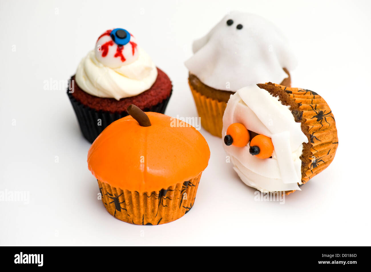 Quattro torte di Halloween Foto Stock