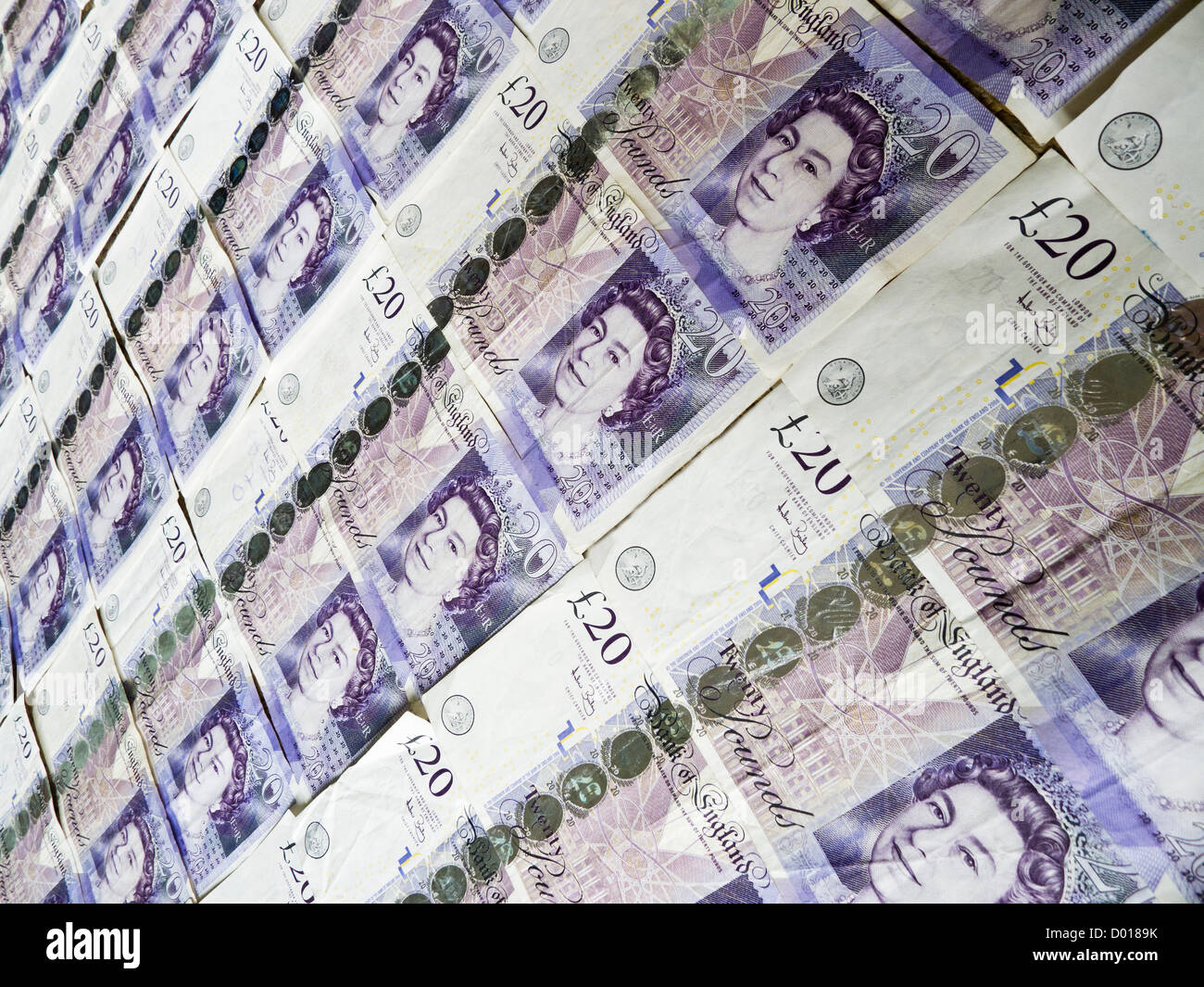 Inglese venti pound note. Foto Stock