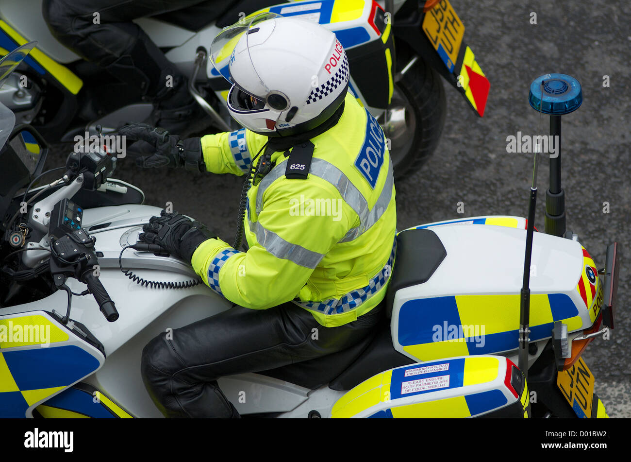 Motore di polizia ciclista Foto Stock