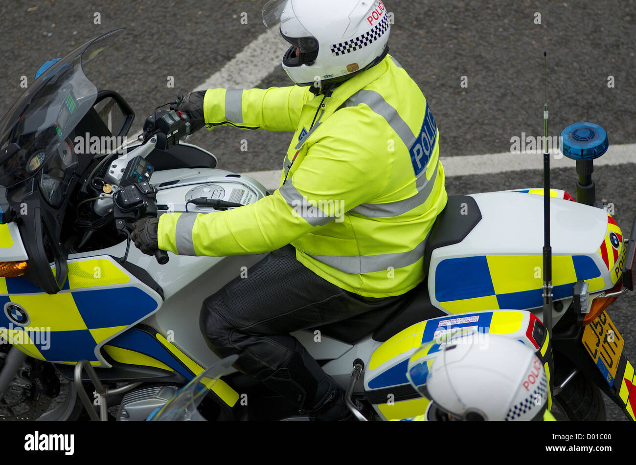 Motore di polizia ciclista Foto Stock