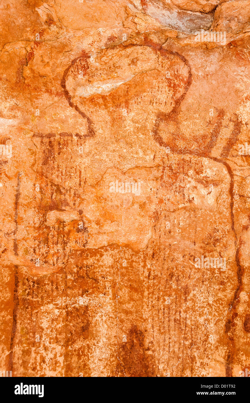 Gordon's (pannello dello sciamano galleria) Anasazi pittogrammi, il Parco Nazionale del Grand Canyon, Arizona Strip, Mohave County, Arizona. Foto Stock