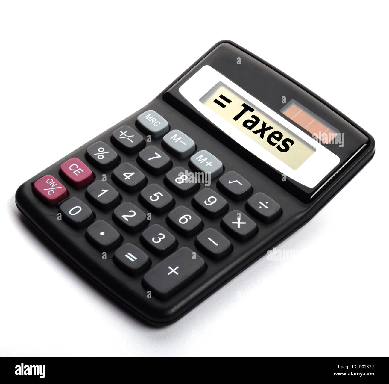 Imposte o tasse concetto con business calculator e word Foto Stock