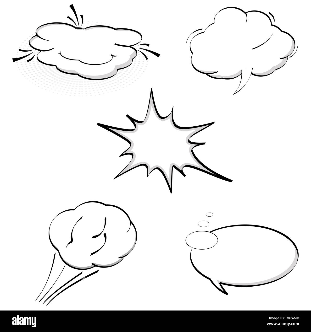 Illustrazione di forme di finestre di dialogo su sfondo bianco Foto Stock