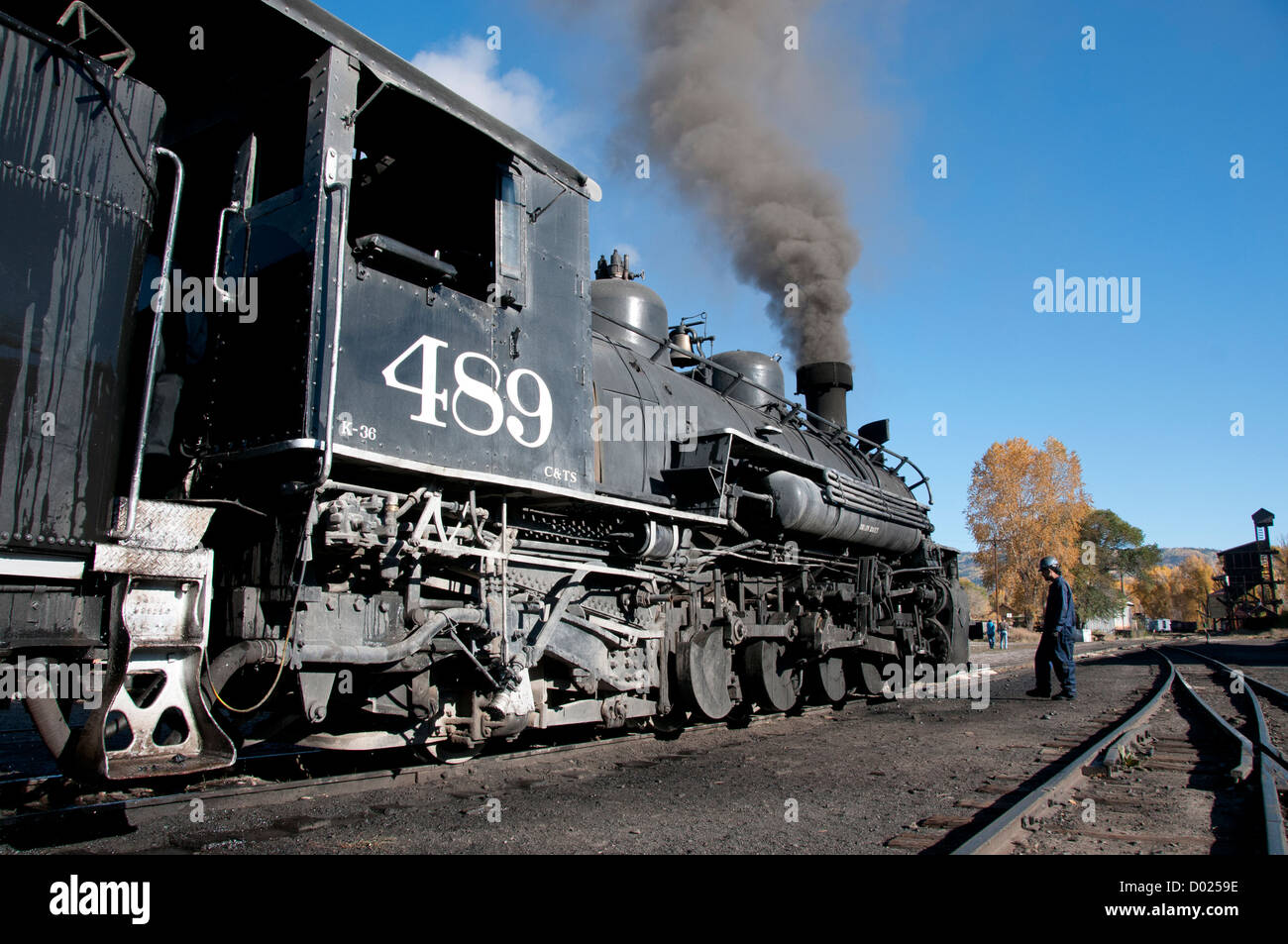 Locomotiva treno motore Foto Stock