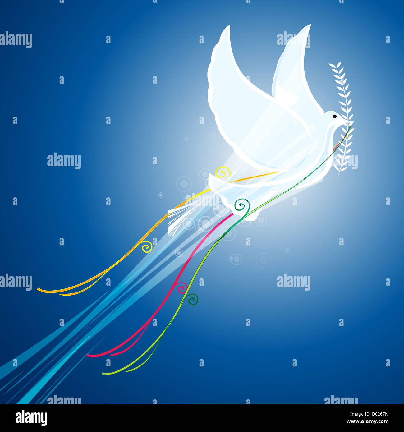 Illustrazione della pace con bird su sfondo astratto Foto Stock