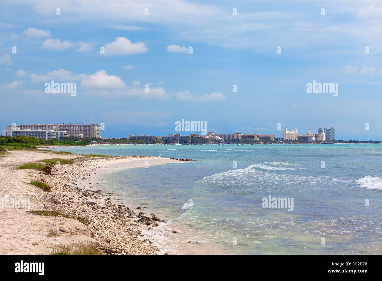 Vista sull'elevato aumento area su Aruba Foto Stock