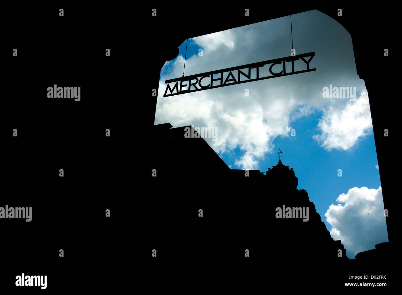 Ingresso al Merchant City, Glasgow Foto Stock