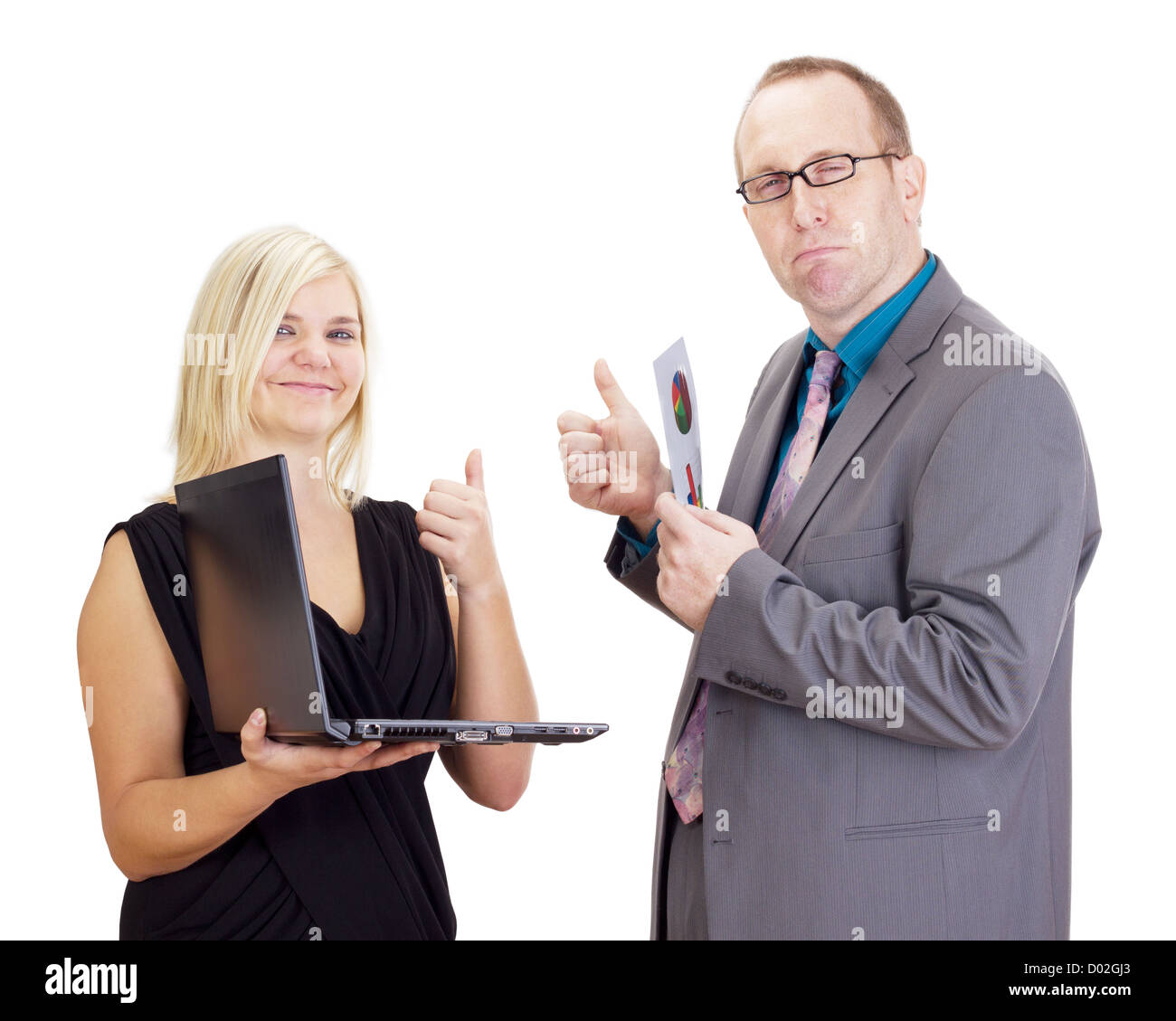 Due persone di affari analizzando alcuni fatti Foto Stock