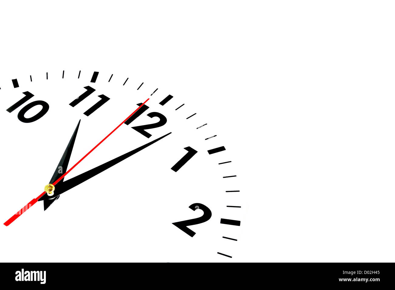 Orologio o clock isolato su bianco che mostra il concetto di tempo Foto Stock Orologio o clock isolato su bianco che mostra il concetto di tempo Foto Stock