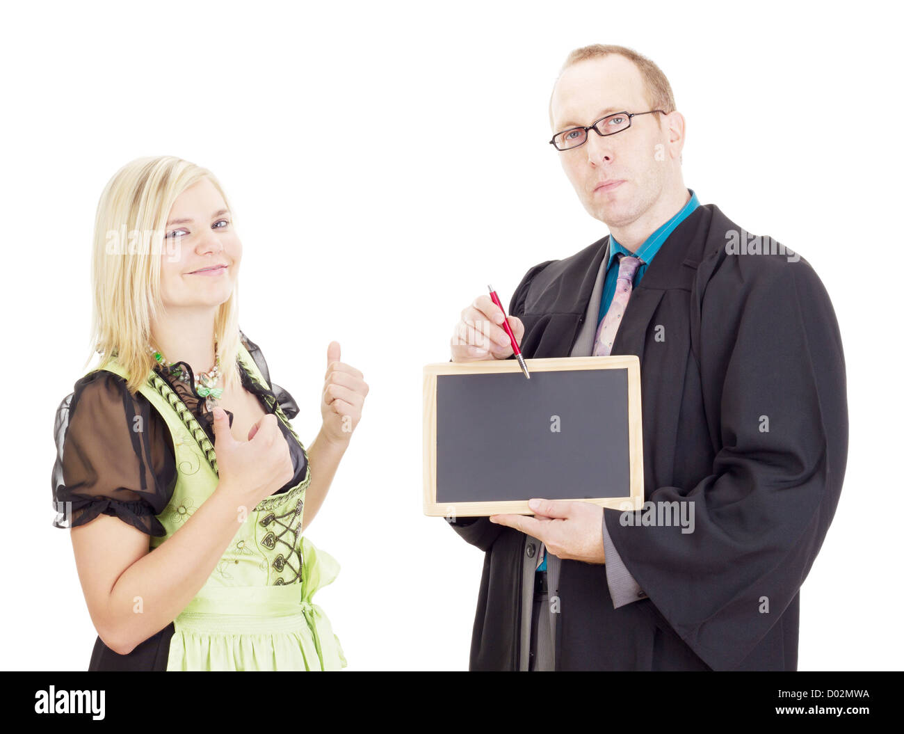 Un professore insegna uno studente Foto Stock