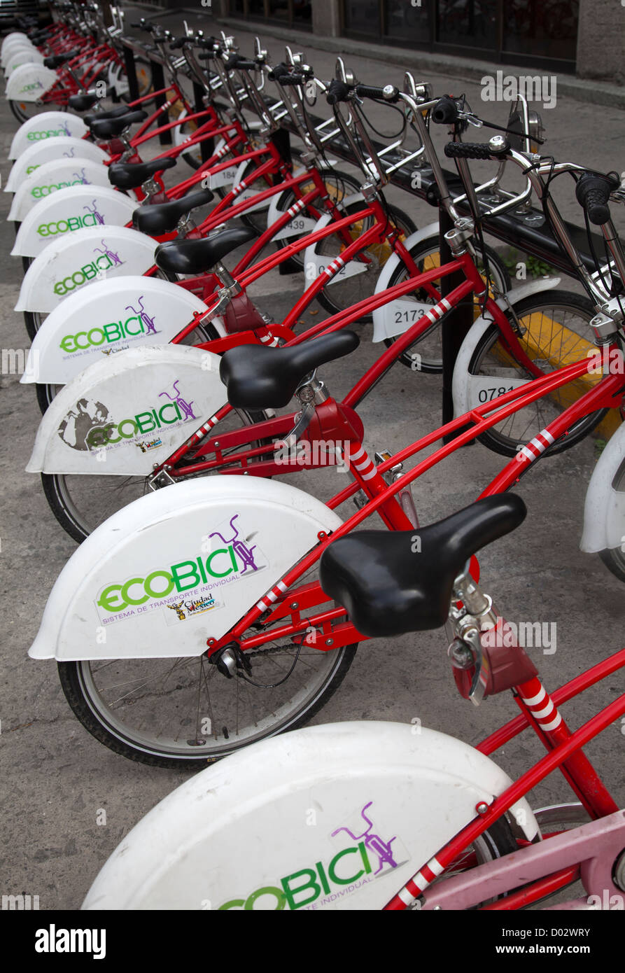 Ecobici Noleggio Biciclette Sistema in Città del Messico DF Foto Stock