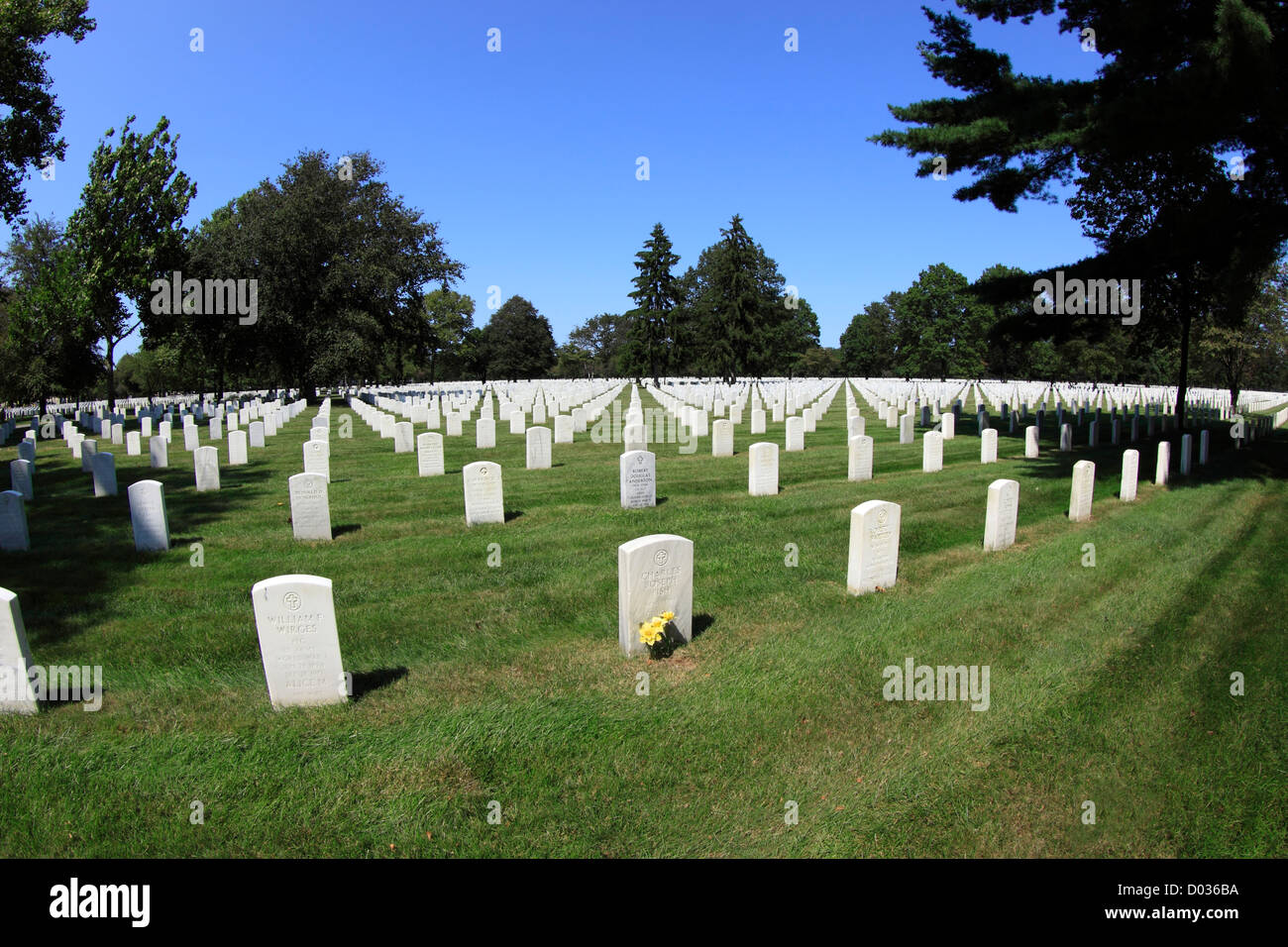 Pinelawn Cimitero Nazionale Farmingdale Long Island New York Foto Stock