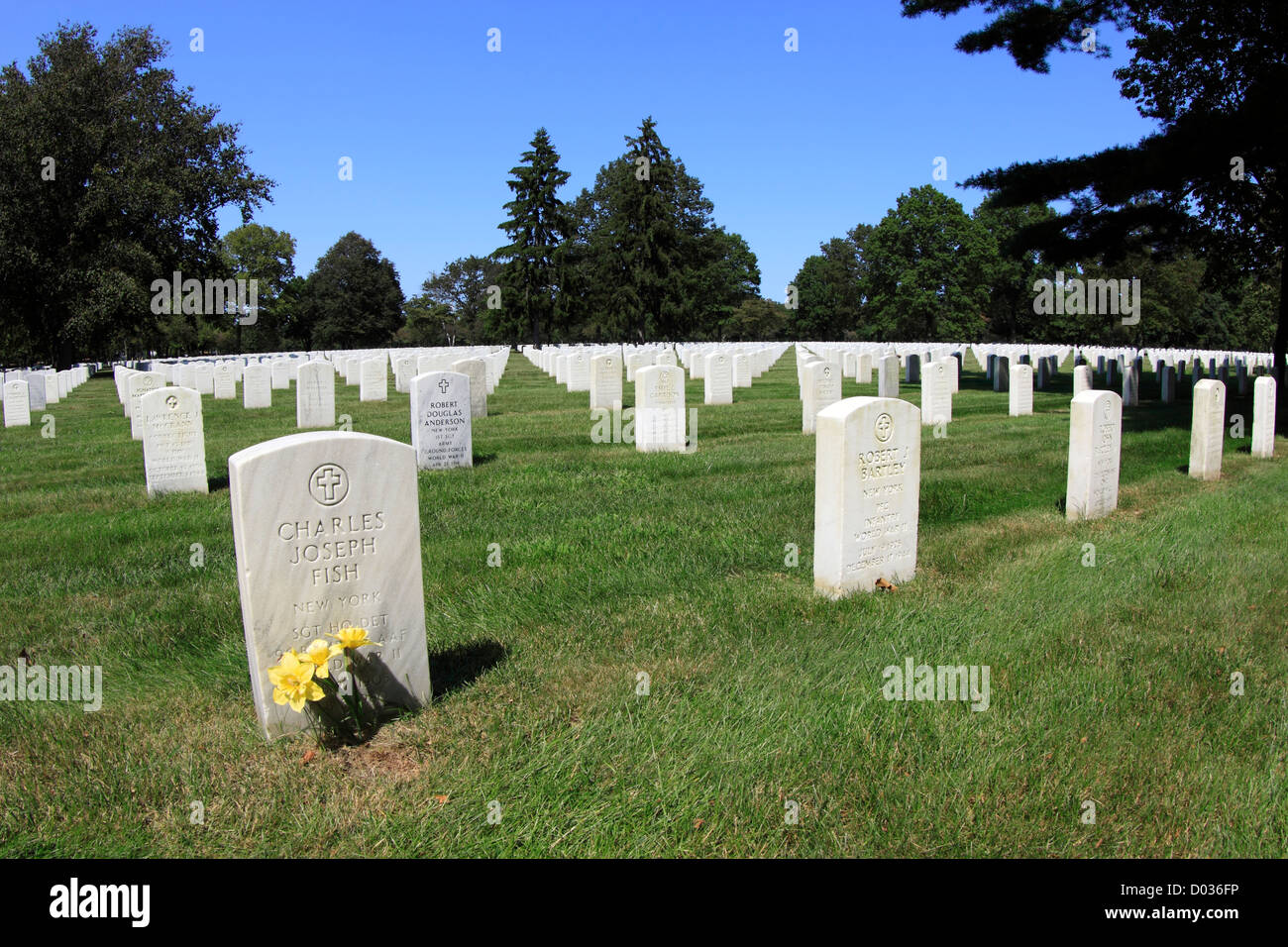 Pinelawn Cimitero Nazionale Farmingdale Long Island New York Foto Stock