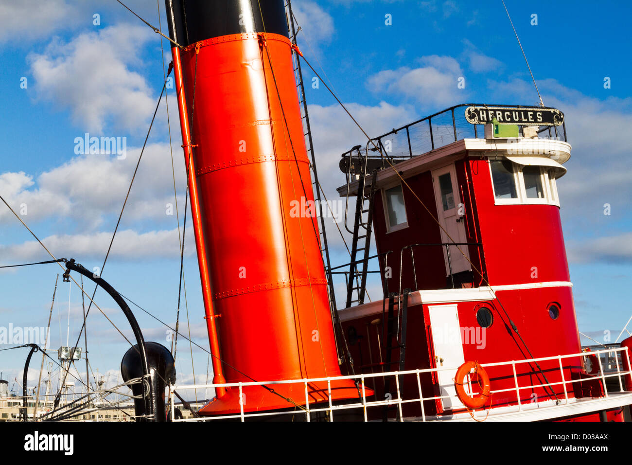 Per la navigazione marittima rimorchiatore Hercules ormeggiato nella Baia di San Francisco Foto Stock