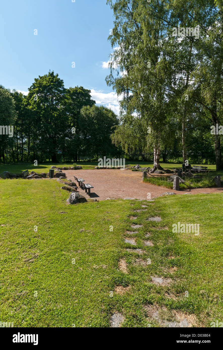 Le rovine della prima chiesa di Helsinki nella città vecchia zona di Helsinki, Finlandia Foto Stock